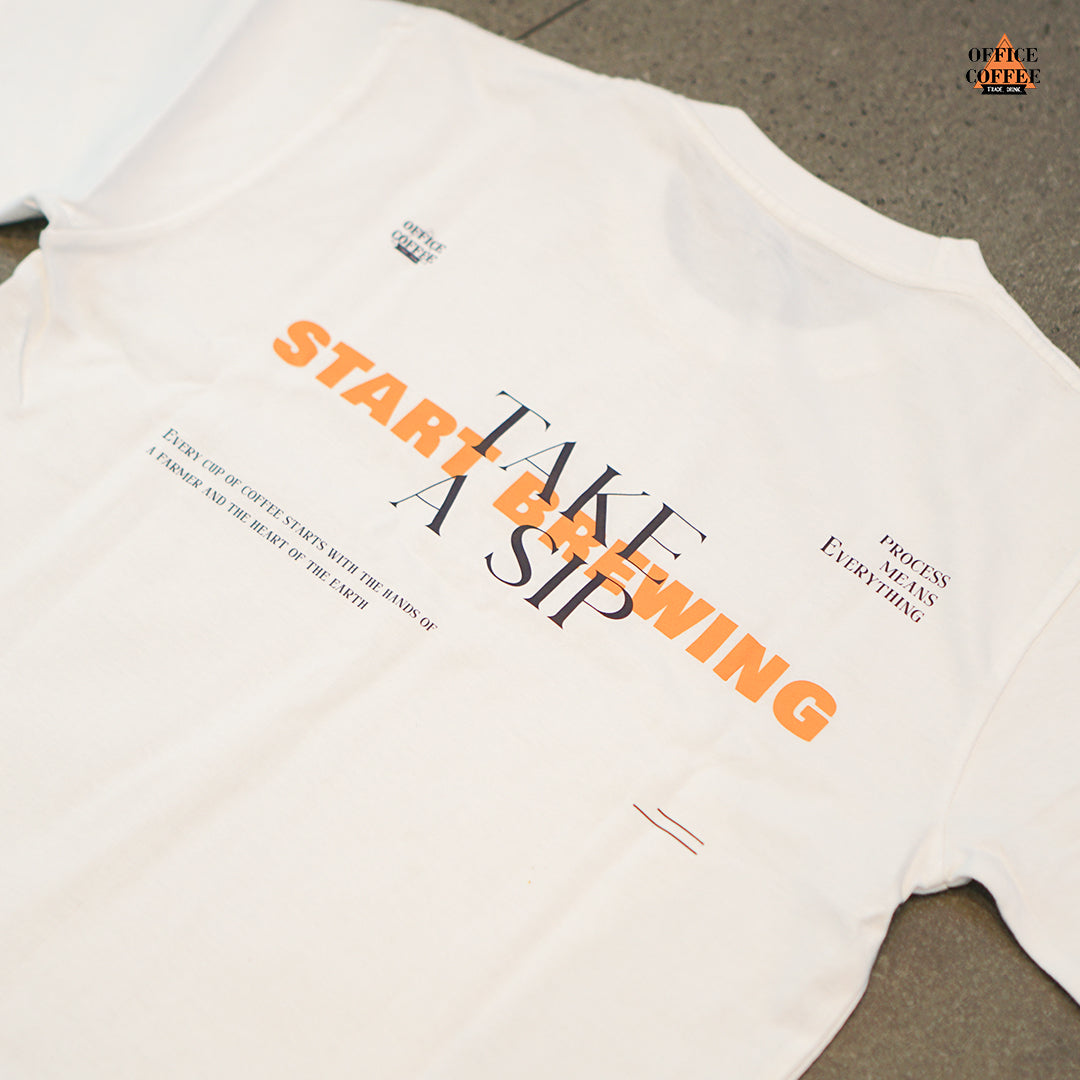 Merchandise Series T-Shirt Office Coffee - White