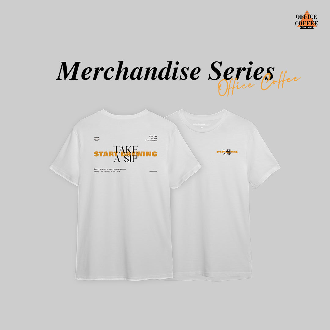 Merchandise Series T-Shirt Office Coffee - White