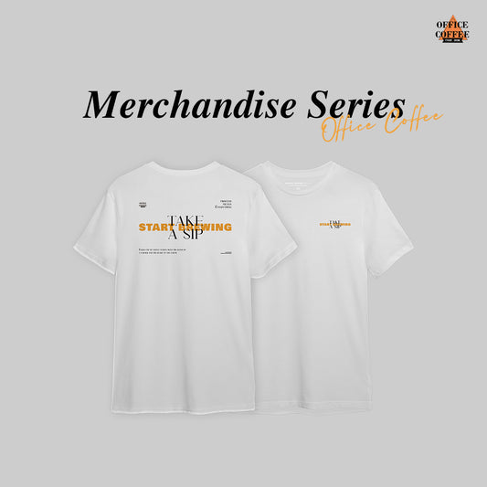Merchandise Series T-Shirt Office Coffee - White