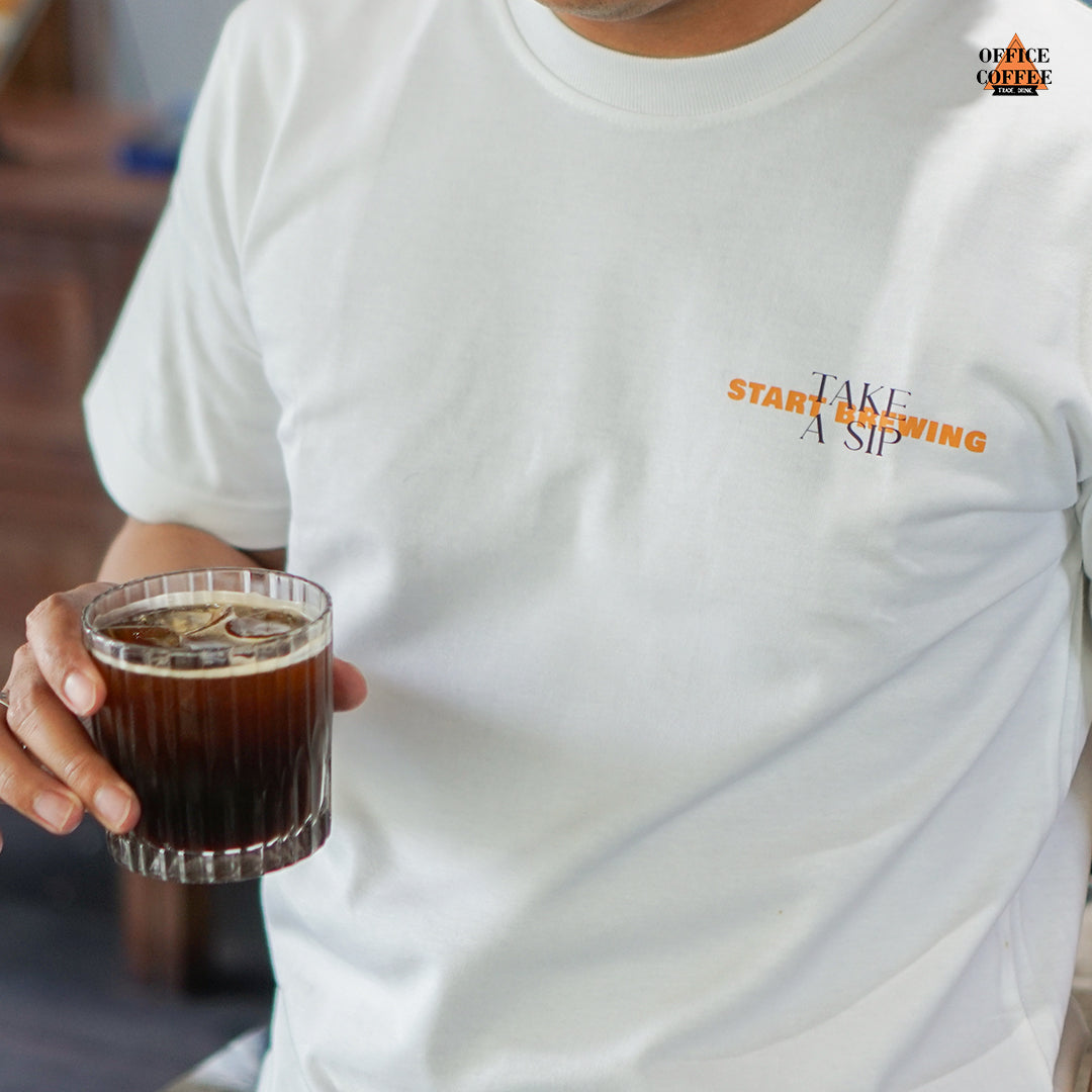 Merchandise Series T-Shirt Office Coffee - White